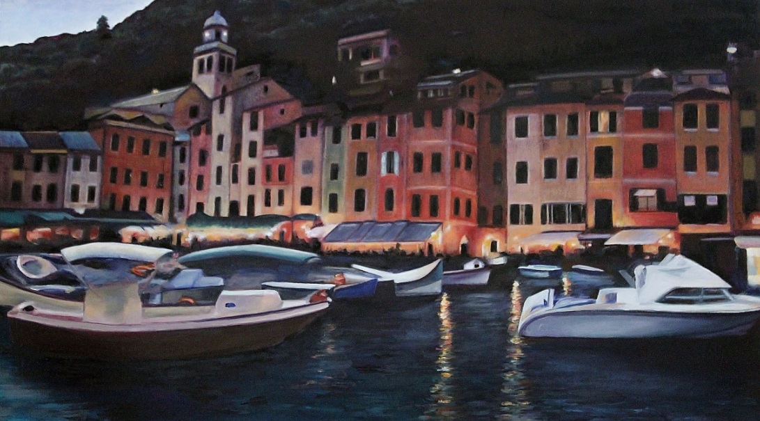 Mediterranean Port at Night by Shelley Rygg